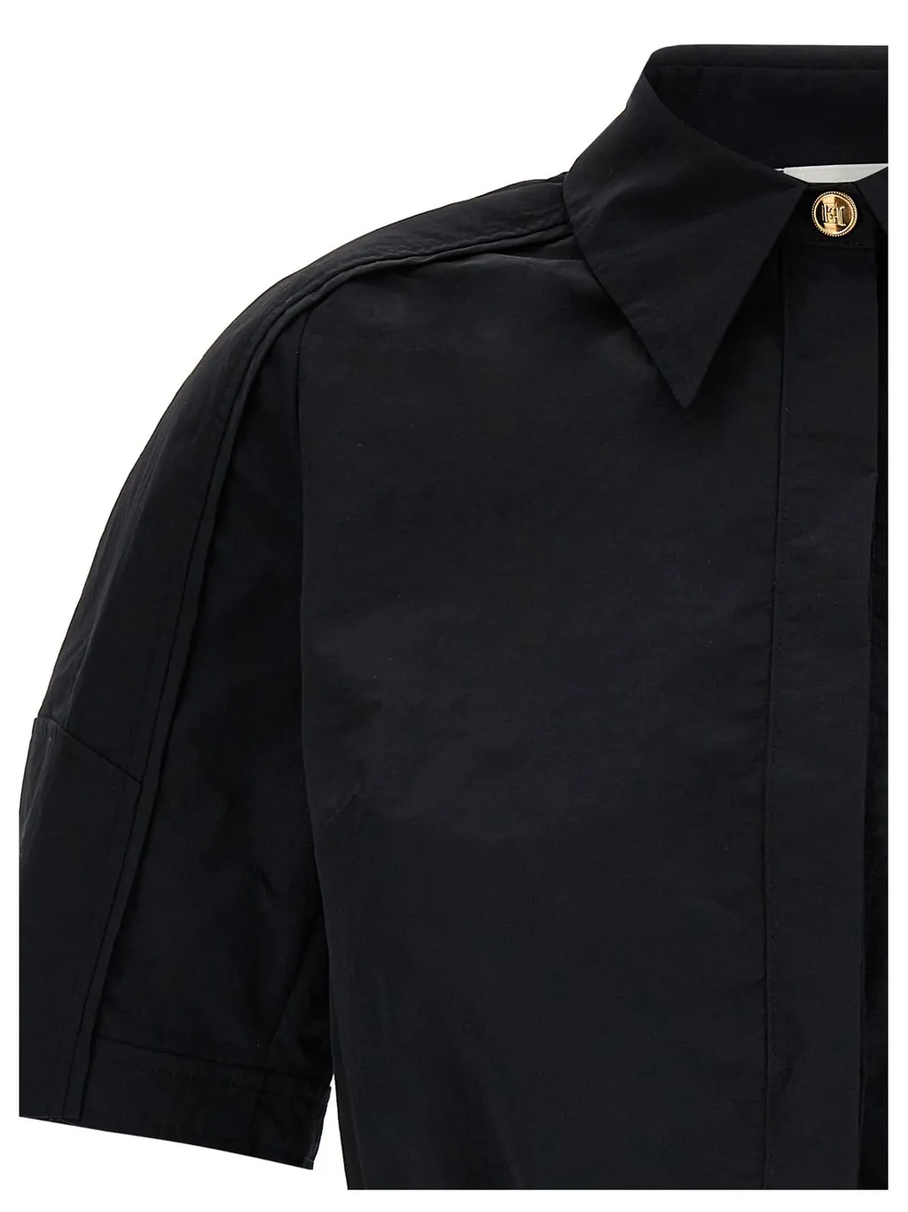 Button-Up Cropped Blouse