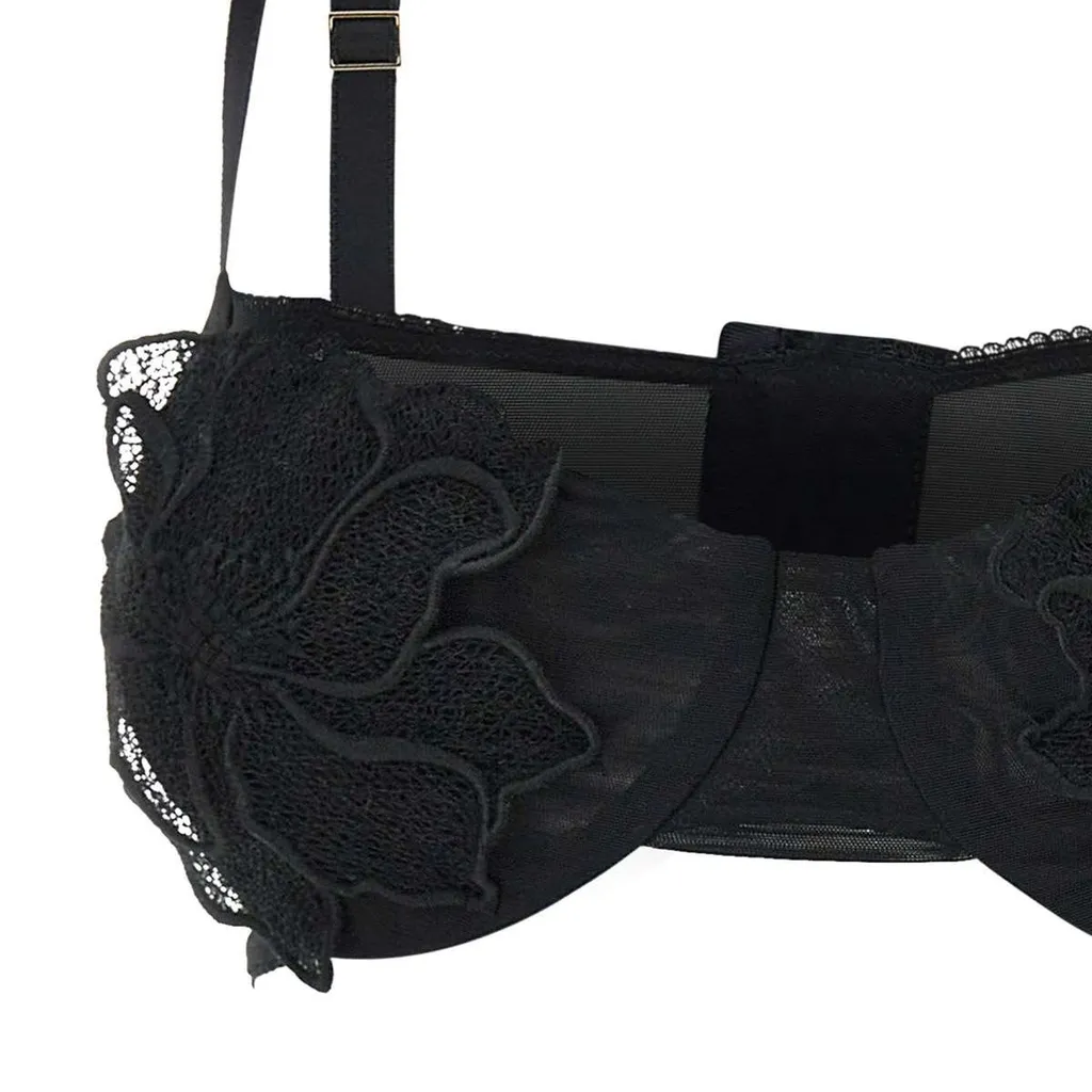 Floral Embroidered Tulle Bra