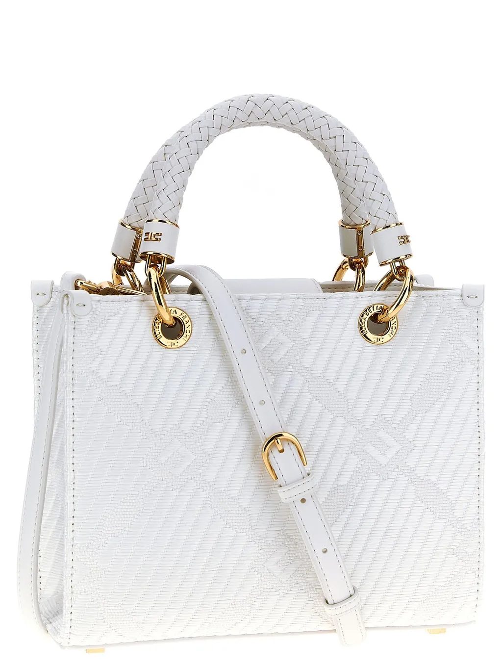 Charm Detailed Jacquard Small Tote Bag
