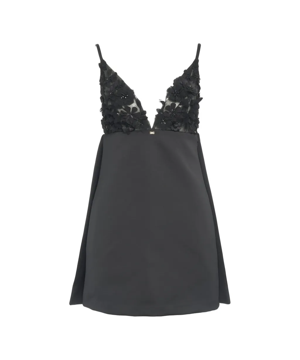 3D Flowers Duchesse Satin Dress