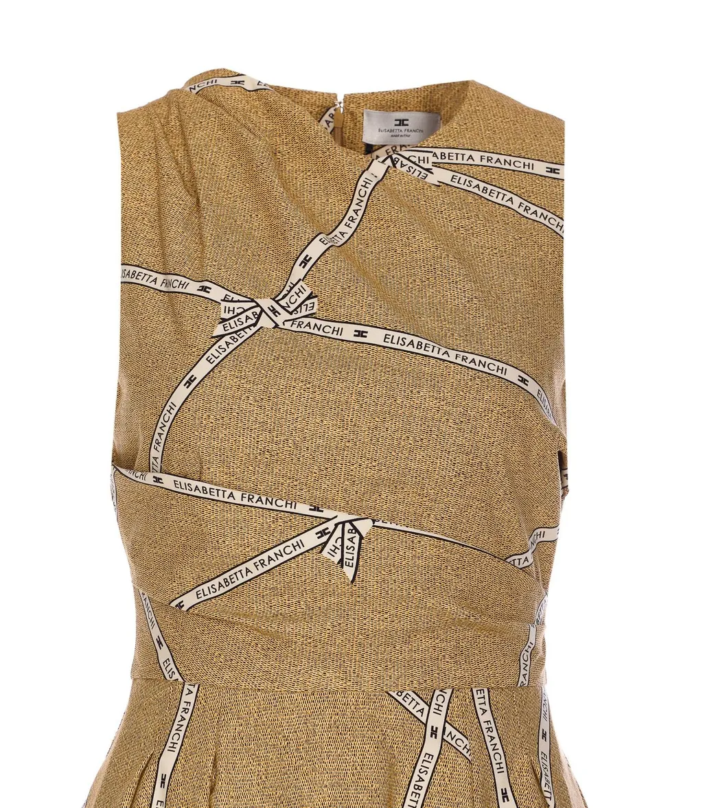 Patterned Sleeveless Midi Dress