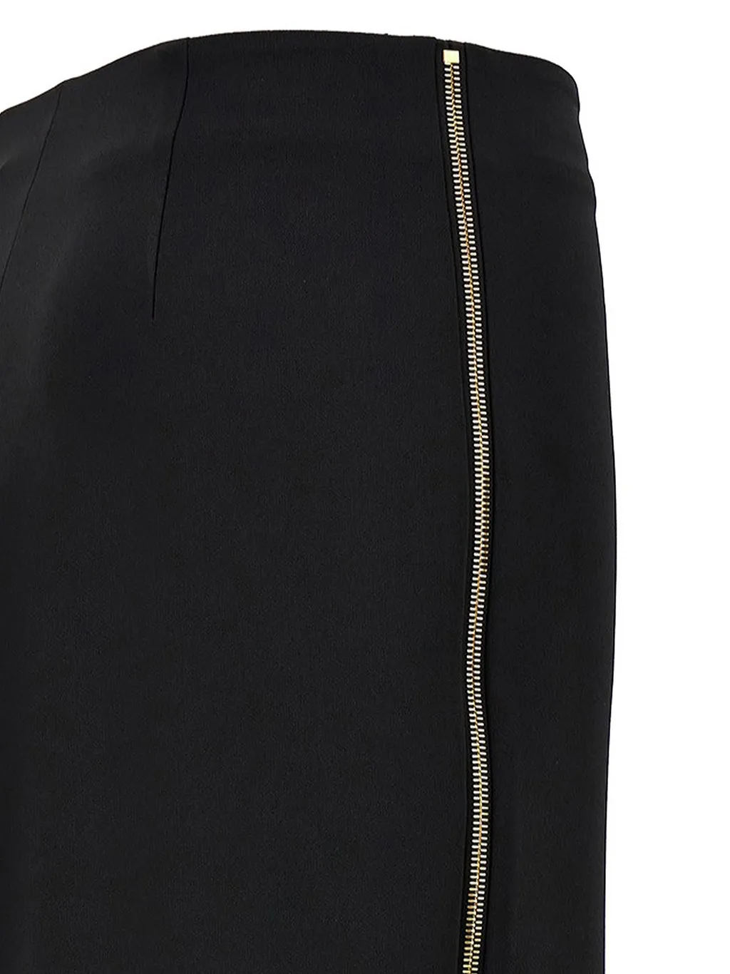 Zip Detailed Midi Crepe Skirt