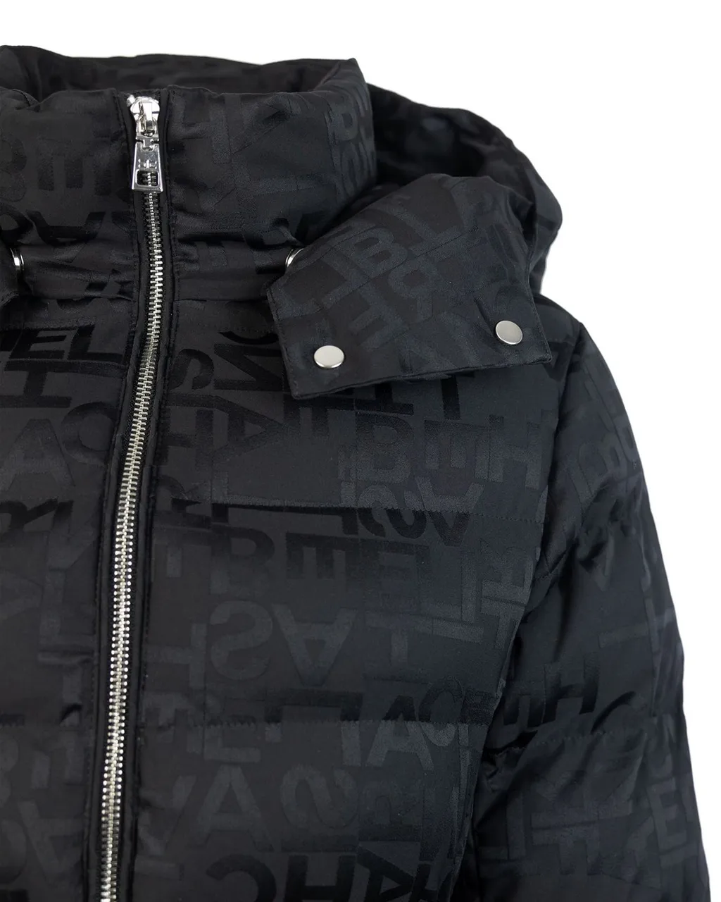 Logo Jacquard Long Down Jacket