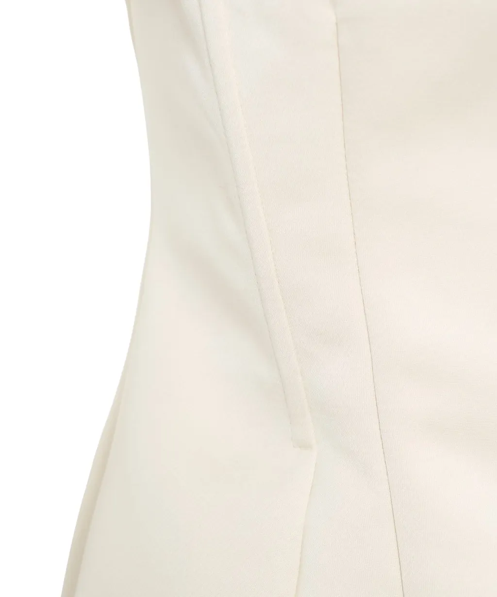Applied Flowers Duchesse Satin Dress