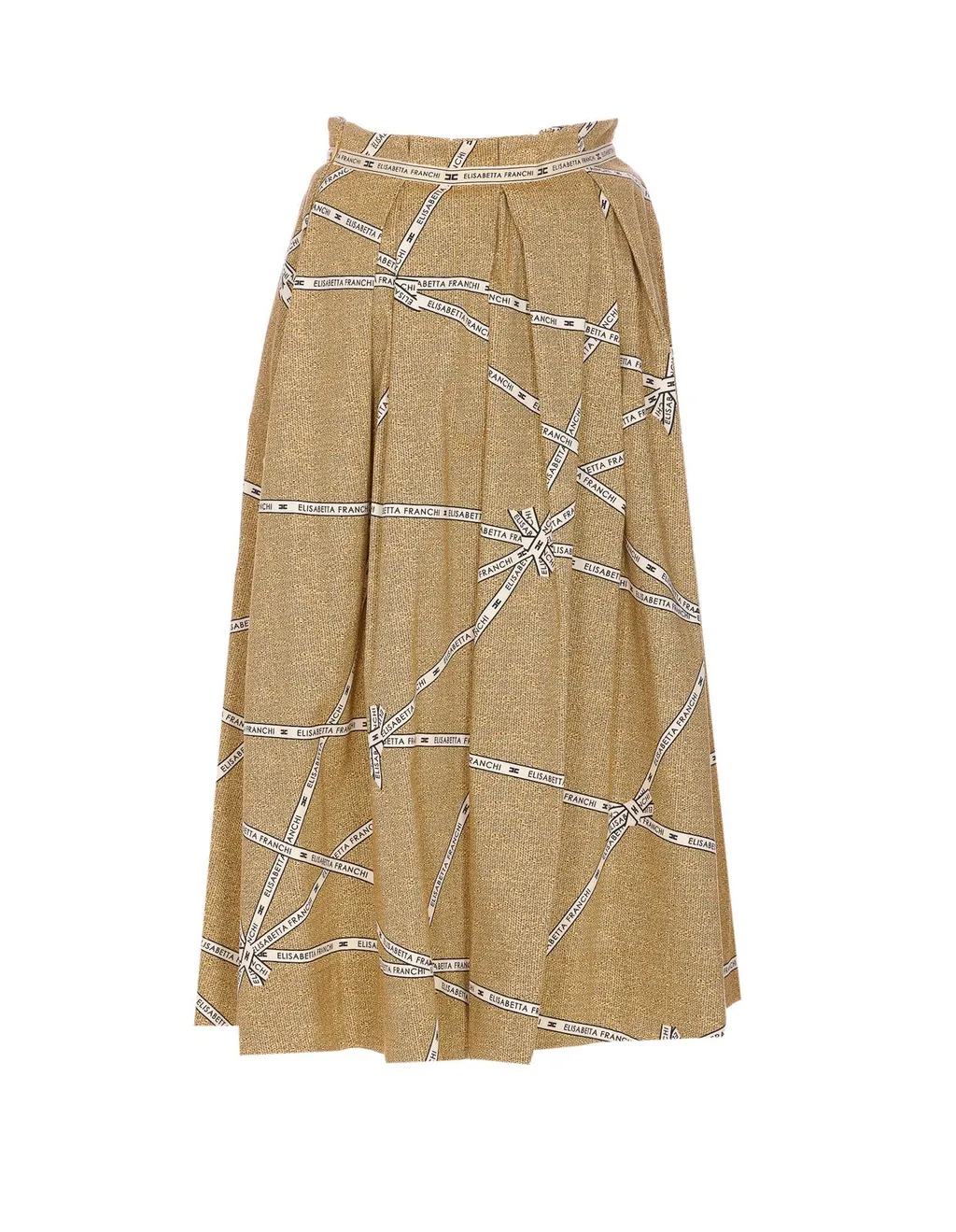 Logo Printed Pleated Midi Skirt