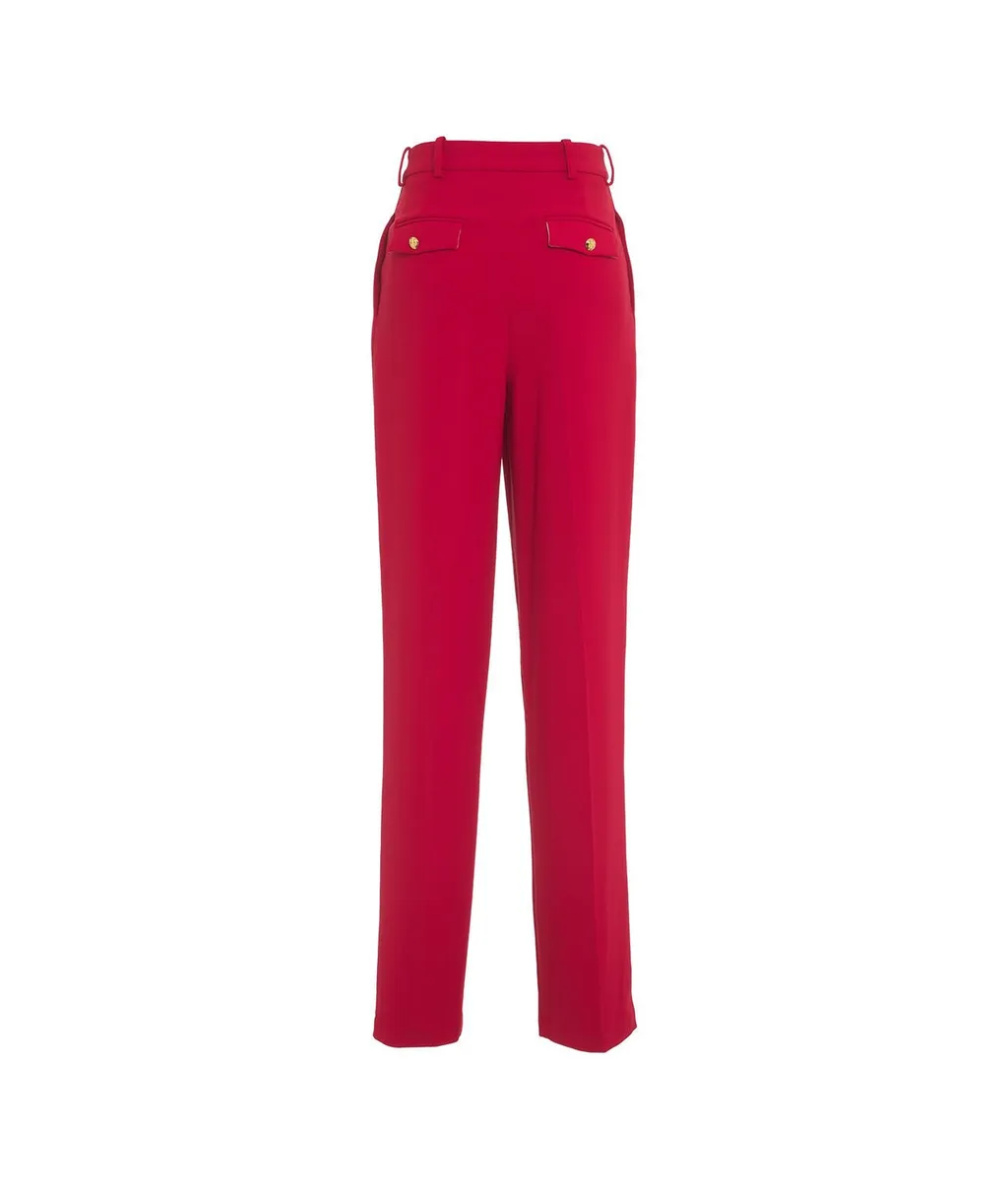 Double-Dart Stretch Crepe Trousers