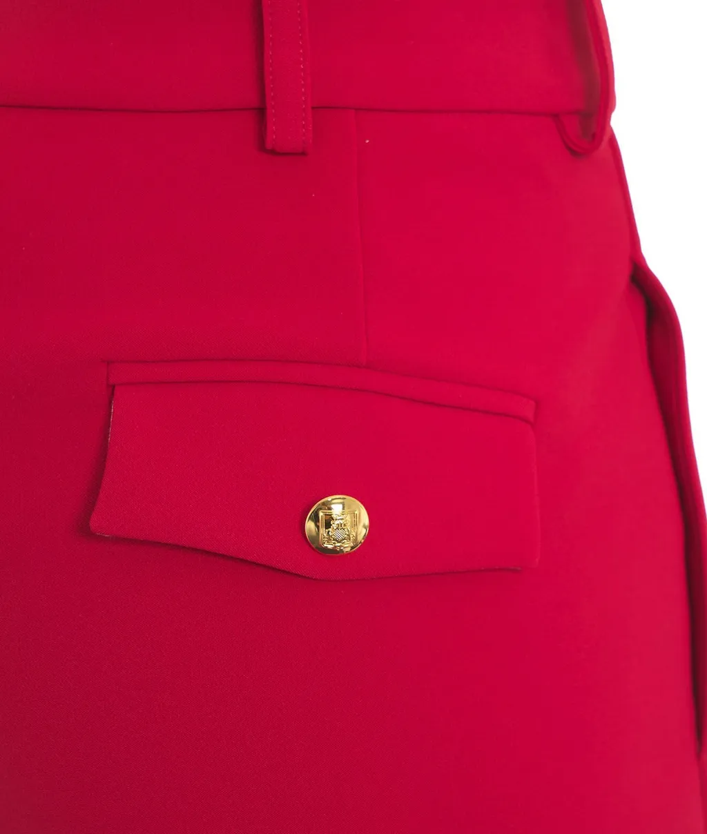 Double-Dart Stretch Crepe Trousers