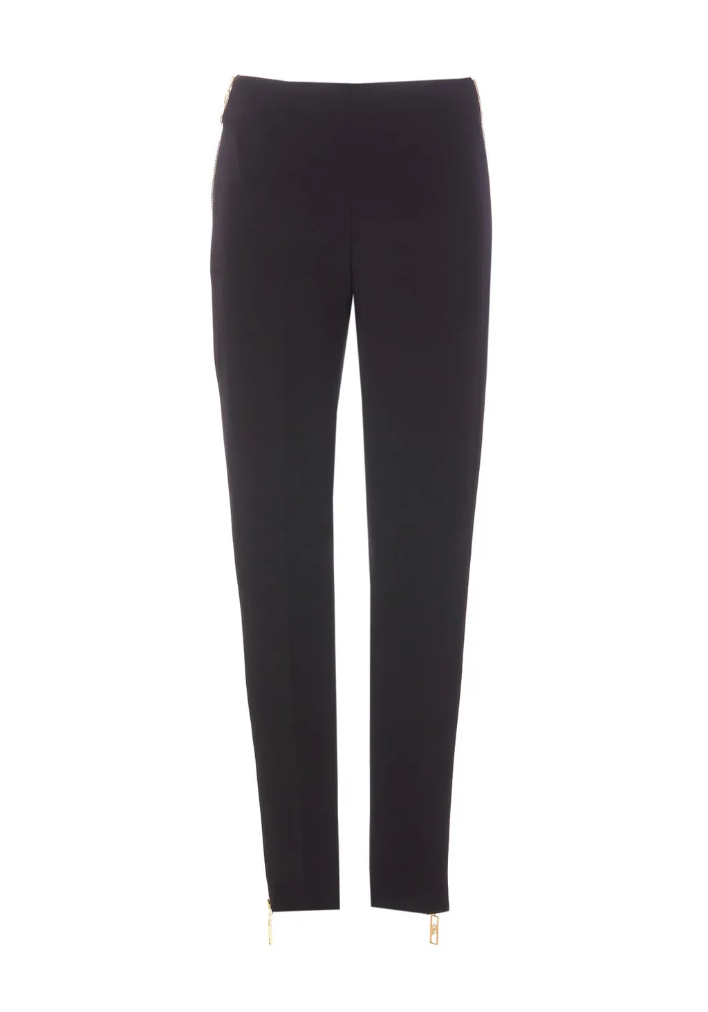 Stretch Crepe Zip-Detailed Straight Trousers