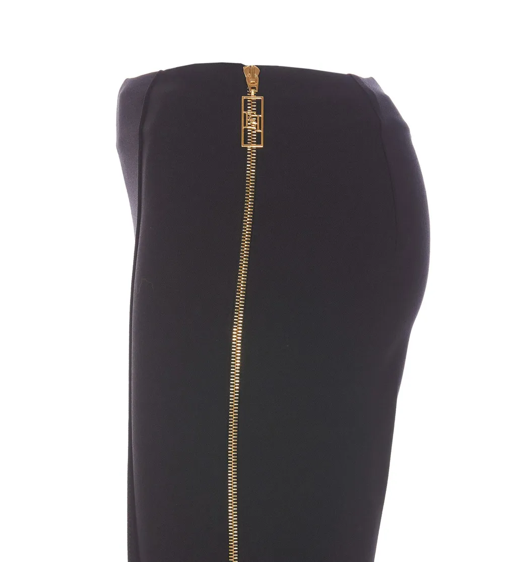 Stretch Crepe Zip-Detailed Straight Trousers