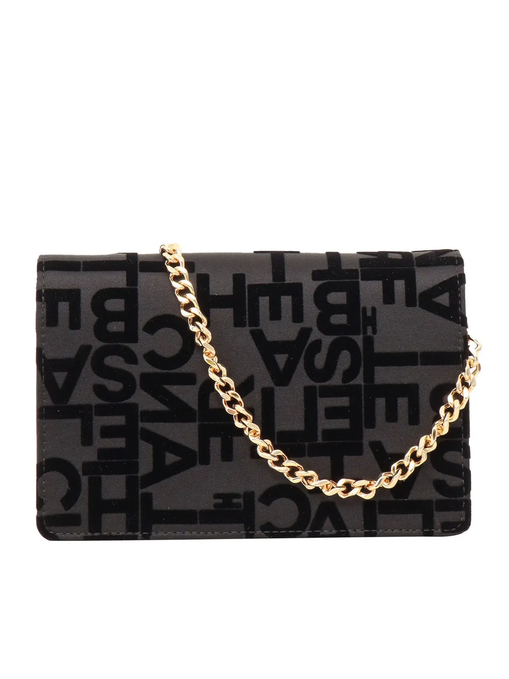 Logo-Lettering Foldover Shoulder Bag