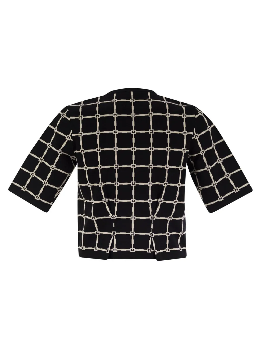 Logo Jacquard Crewneck Cardigan