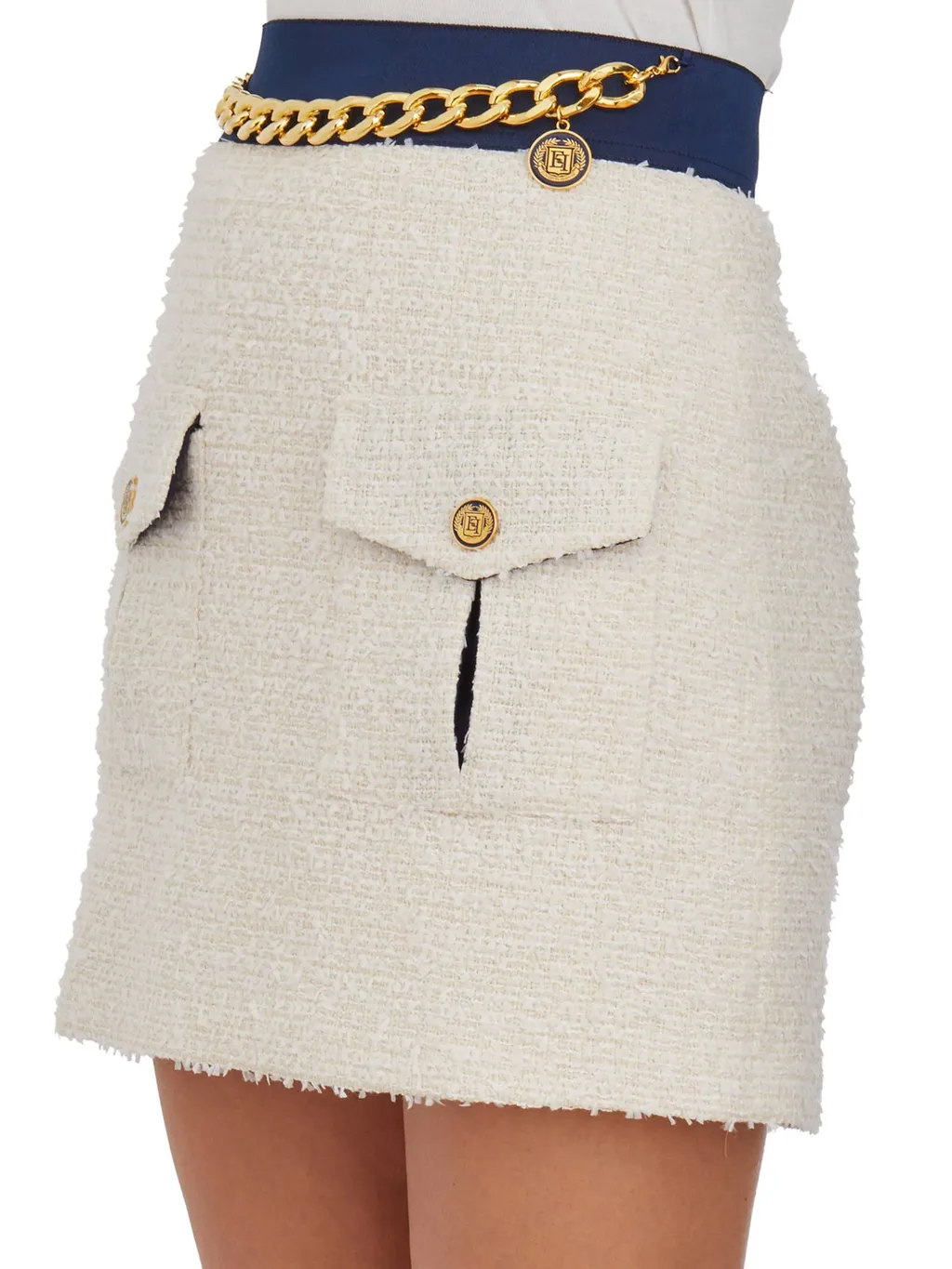 Pocket Detailed Tweed Mini Skirt