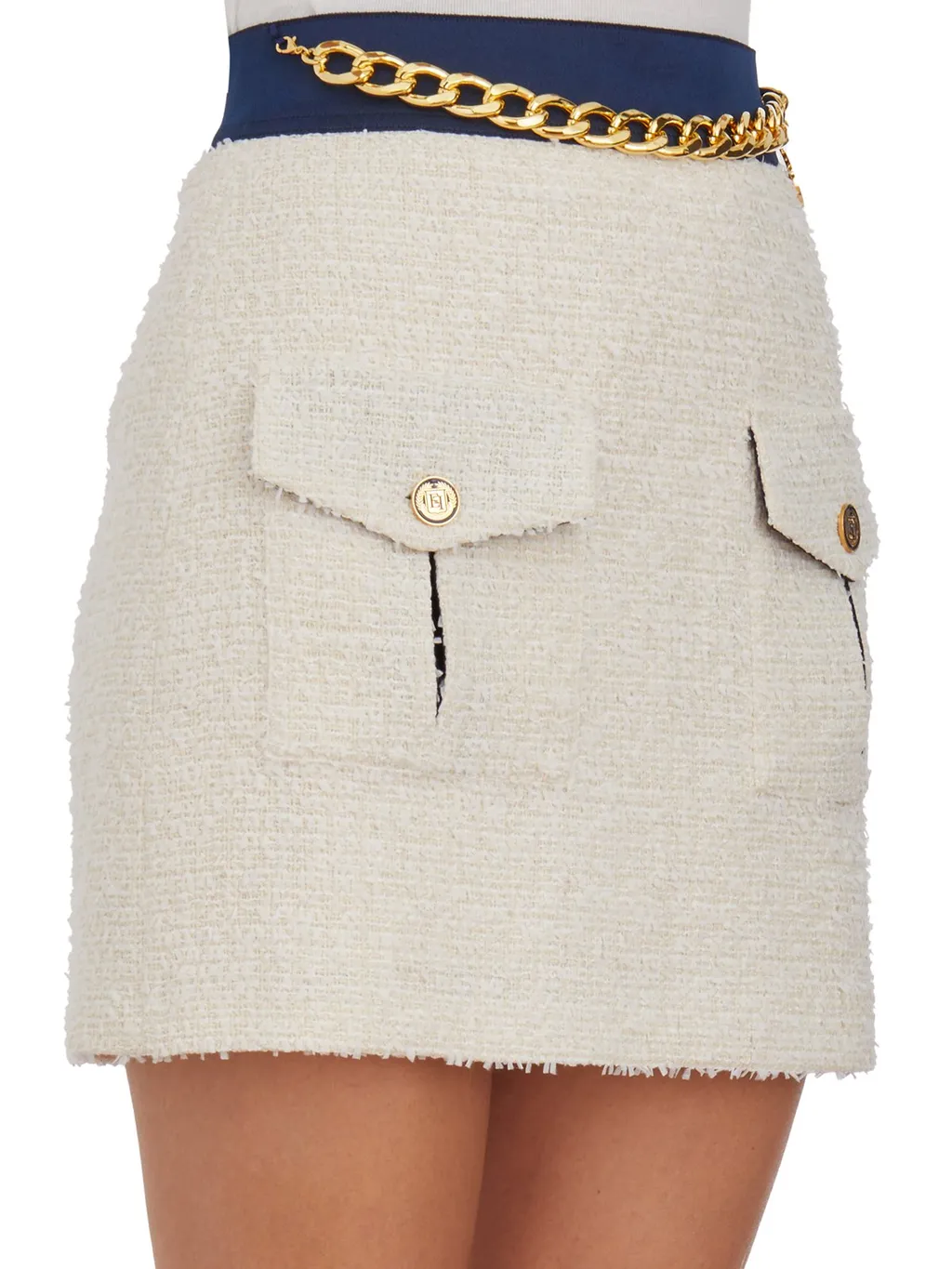 Pocket Detailed Tweed Mini Skirt