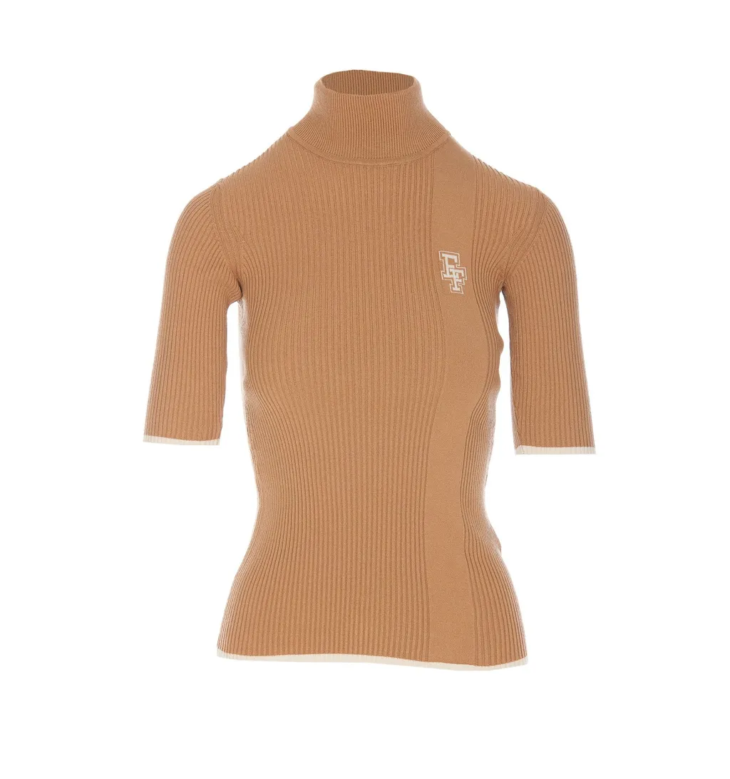 Logo Jacquard Knitted Top