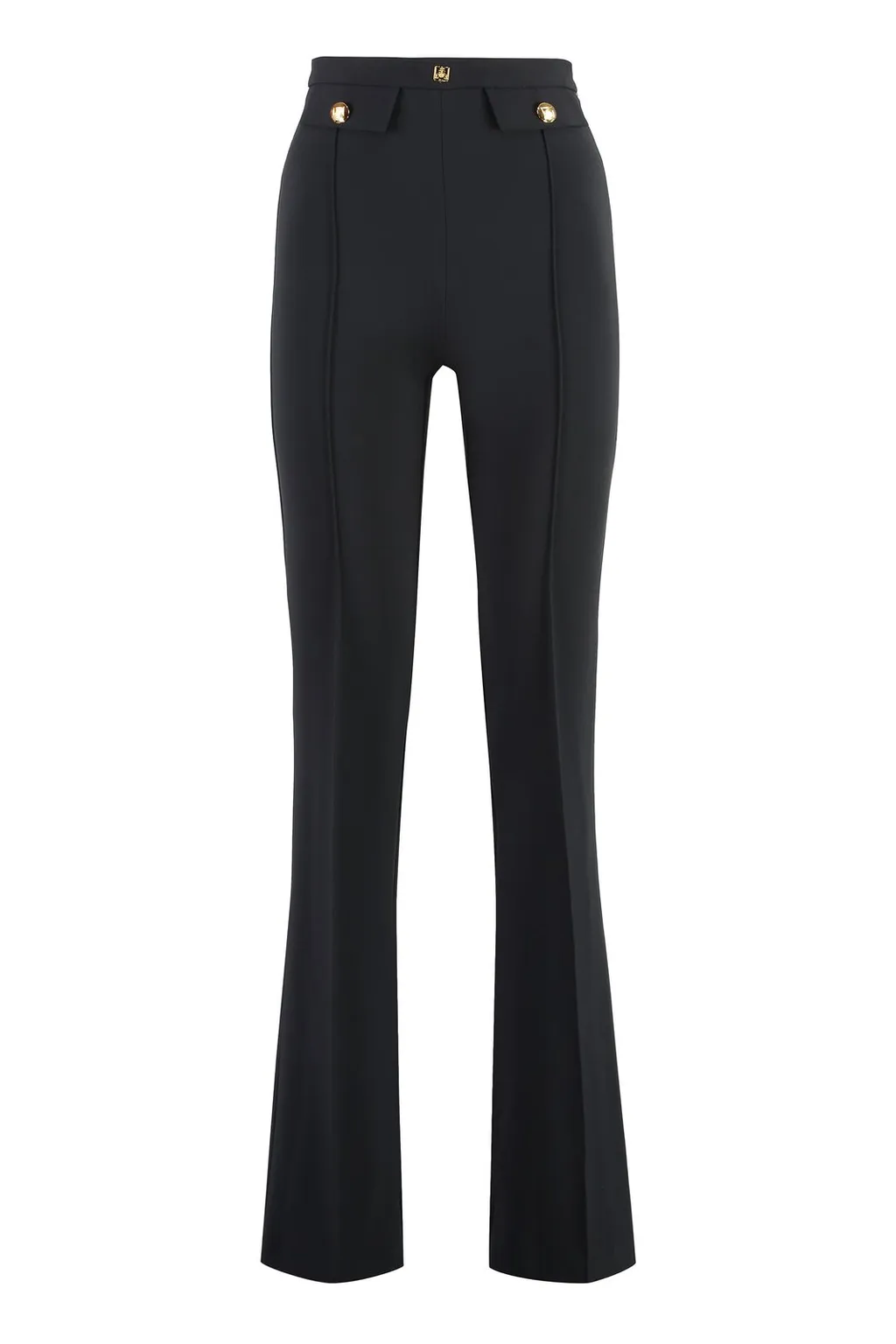 Logo Rivet Stretch Crepe Palazzo Trousers