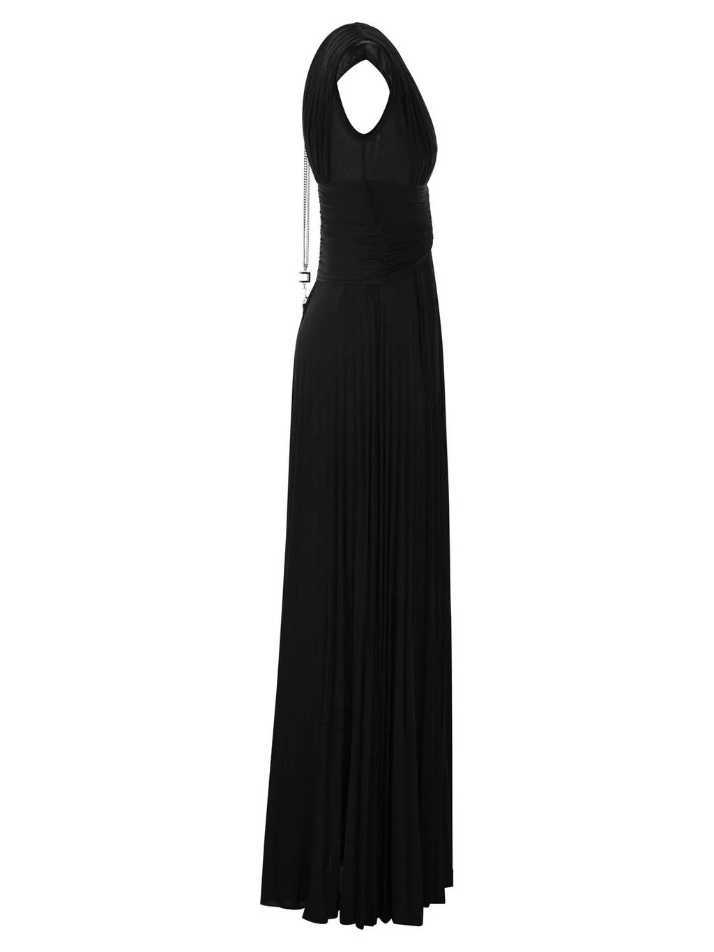 V-Neck Pleated Maxi Dress