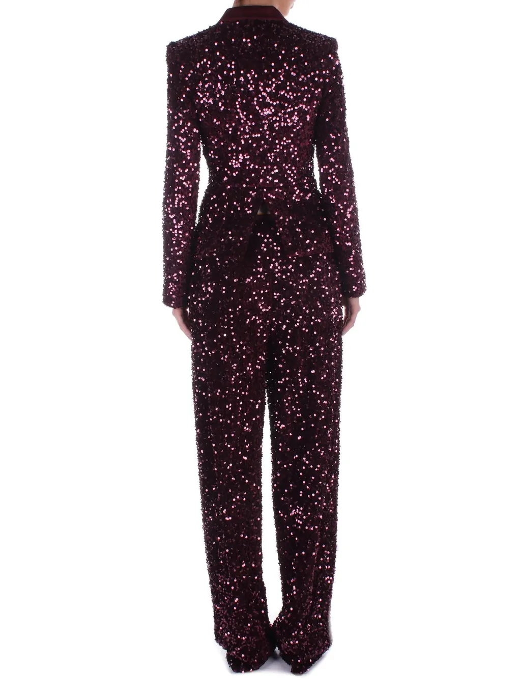 Sequin-Embroidered Chenille Trousers