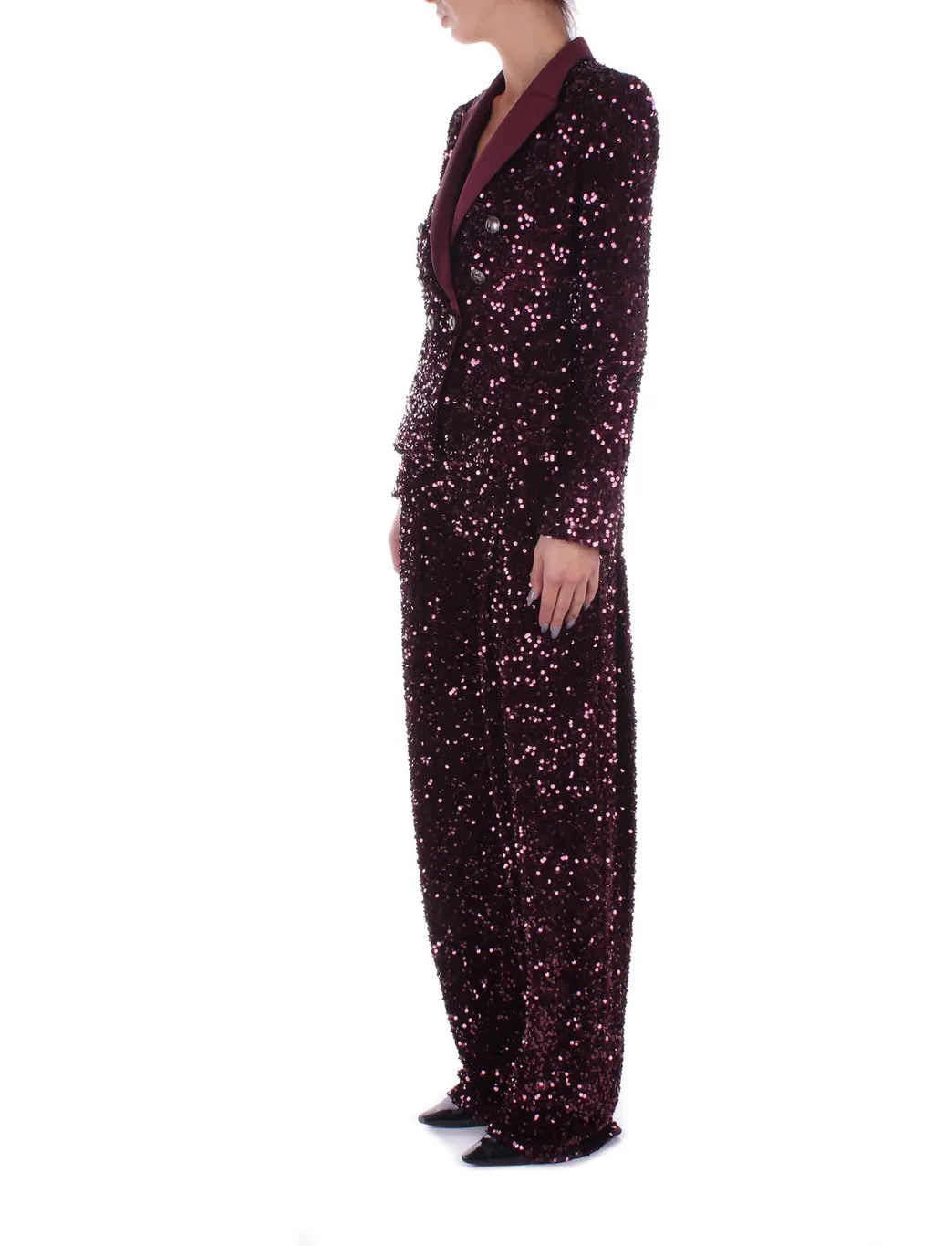 Sequin-Embroidered Chenille Trousers