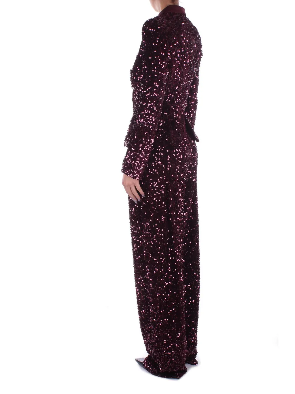 Sequin-Embroidered Chenille Trousers