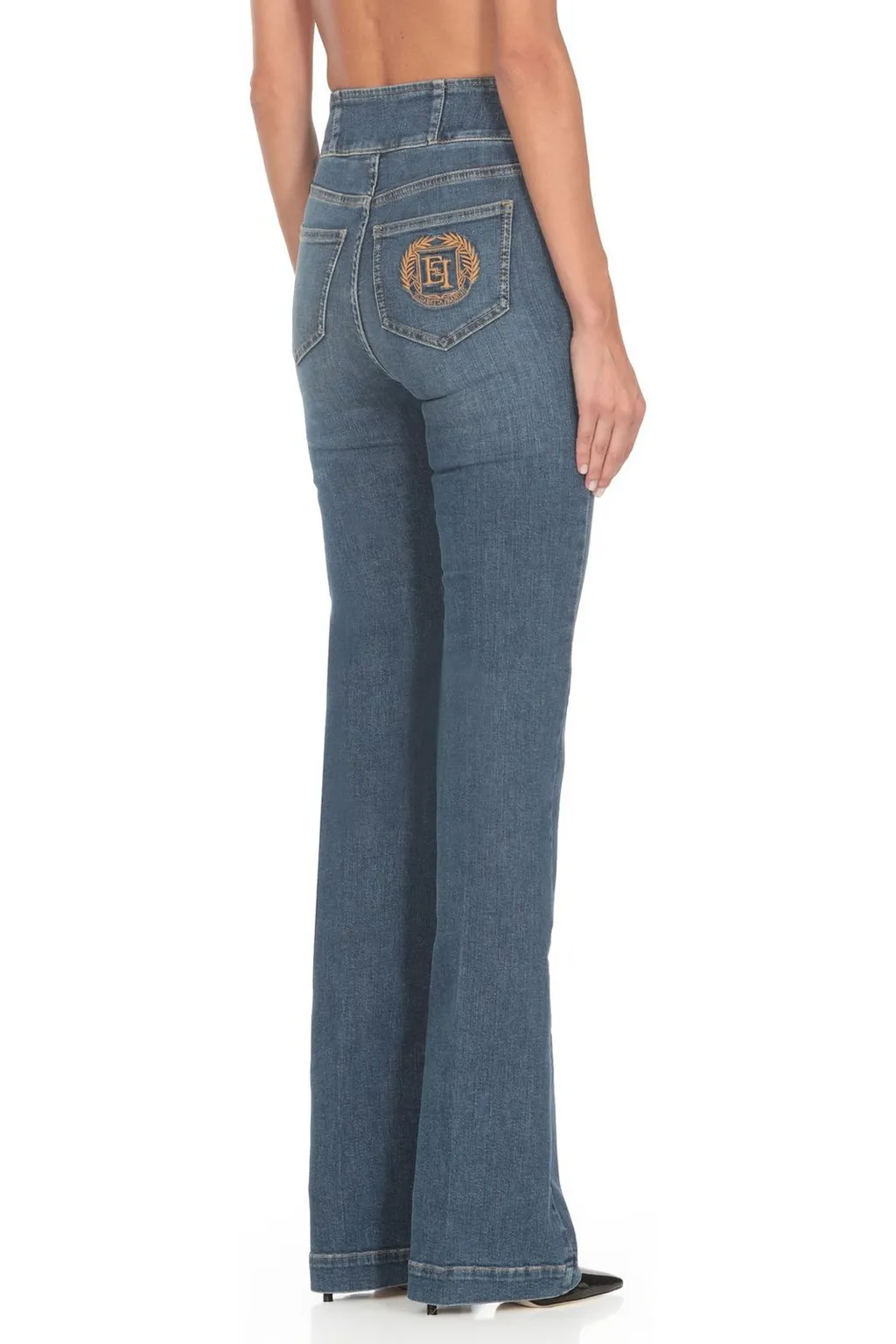 Bell-Bottom Stretched Jeans