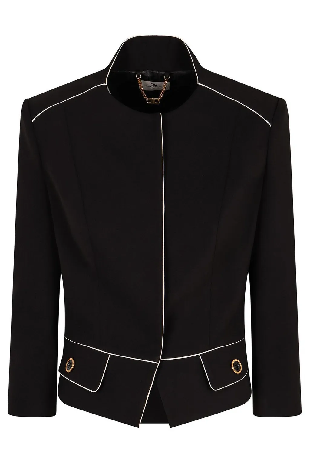 Two-Tone Foulard Scarf Detailed CrÊPe Jacket