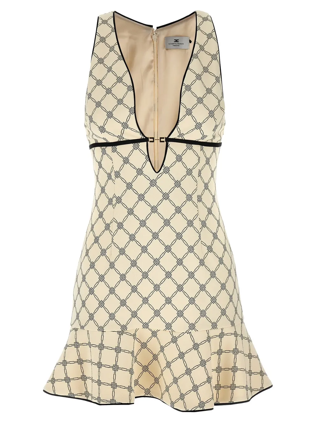 V-Neck Flared Hem Mini Dress