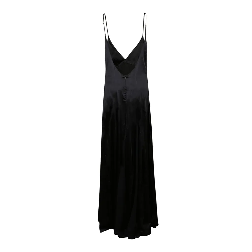 V-Neck Satin Maxi Dress