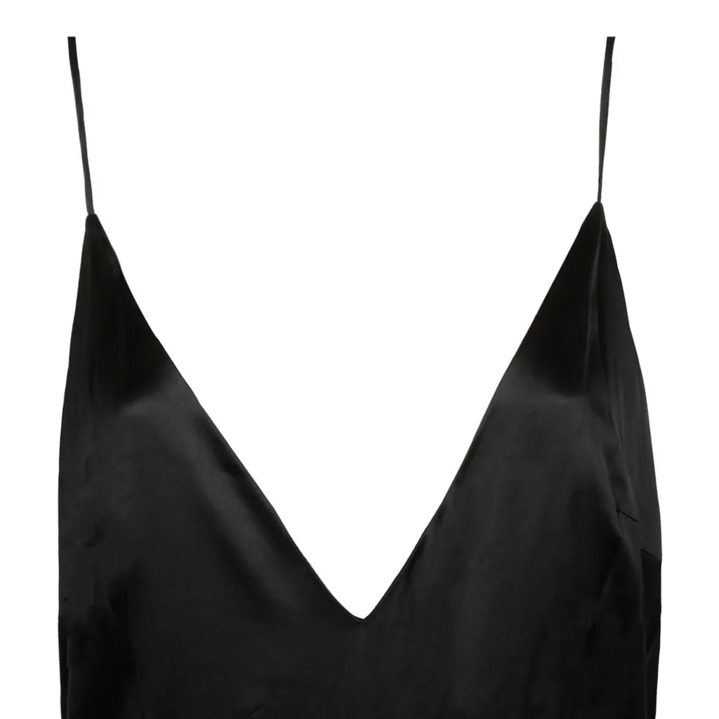 V-Neck Satin Maxi Dress