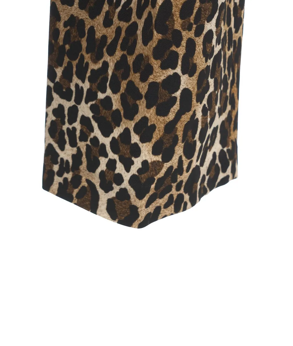 Double-Dart Animalier CrÊPe Straight Trousers