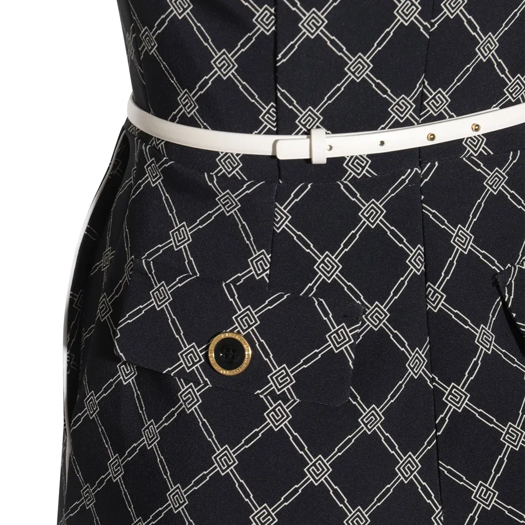 Diamond Printed Double-Breasted Jumpsuit