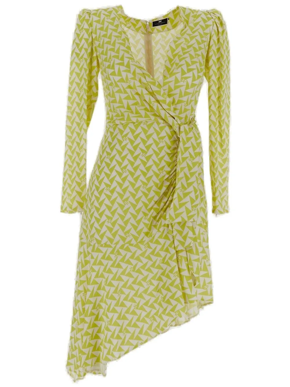 Graphic Printed Asymmetric Midi Dress