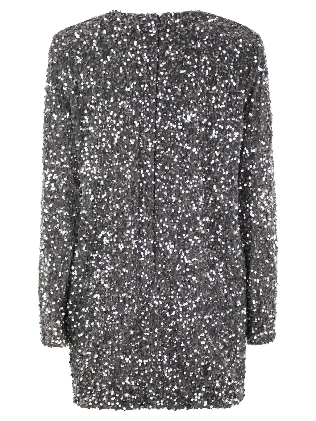 Sequin-Embroidered Chenille Boxy Mini-Dress