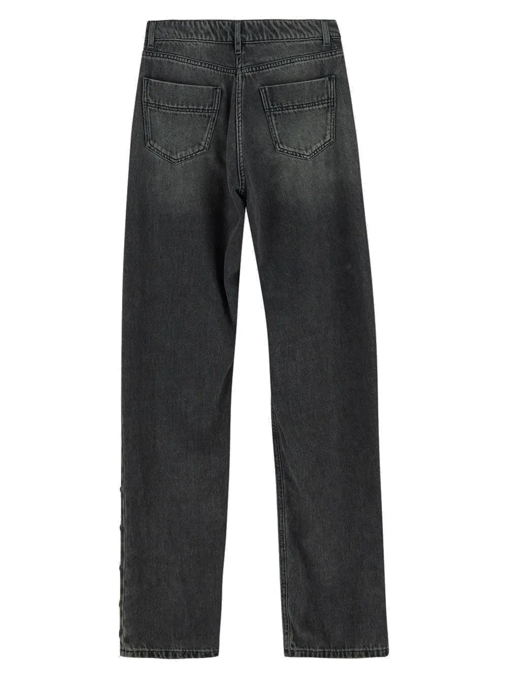 Buttoned Straight Jeans