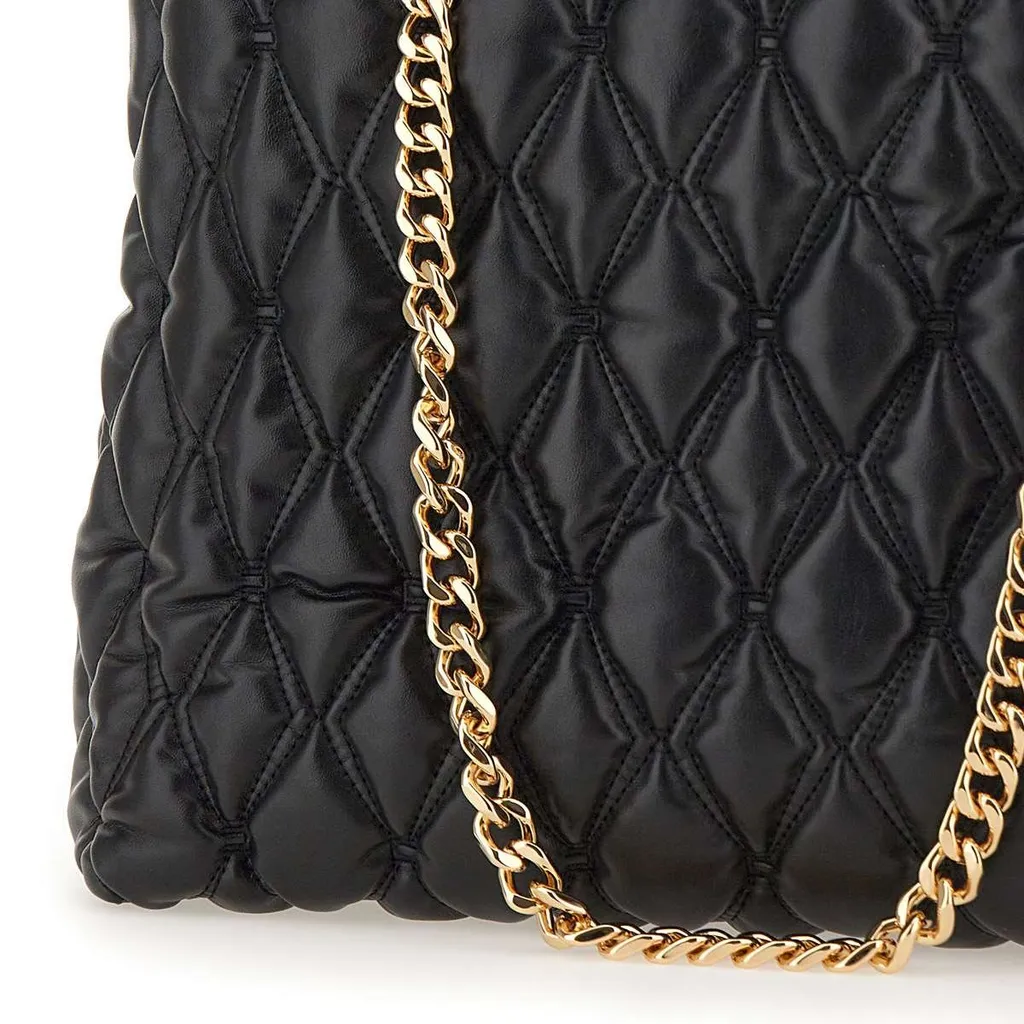 Chain-Linked Quilted Tote Bag