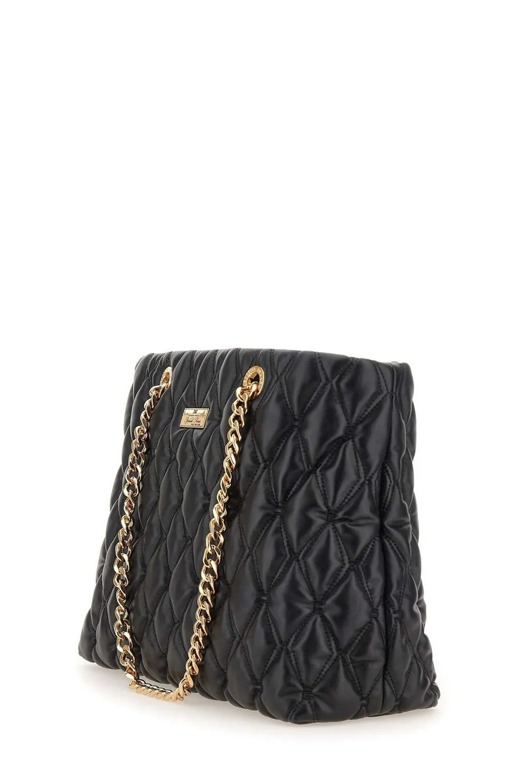 Chain-Linked Quilted Tote Bag