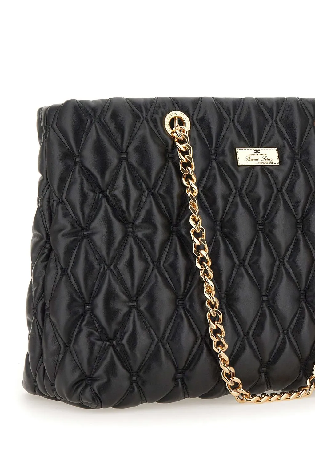 Chain-Linked Quilted Tote Bag