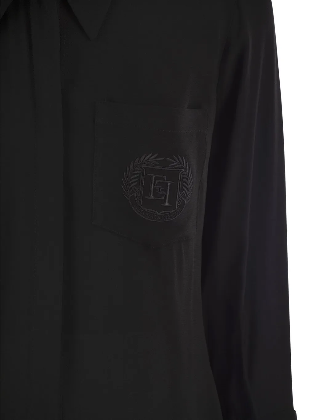 Logo-Embroidered Straight Hem Shirt