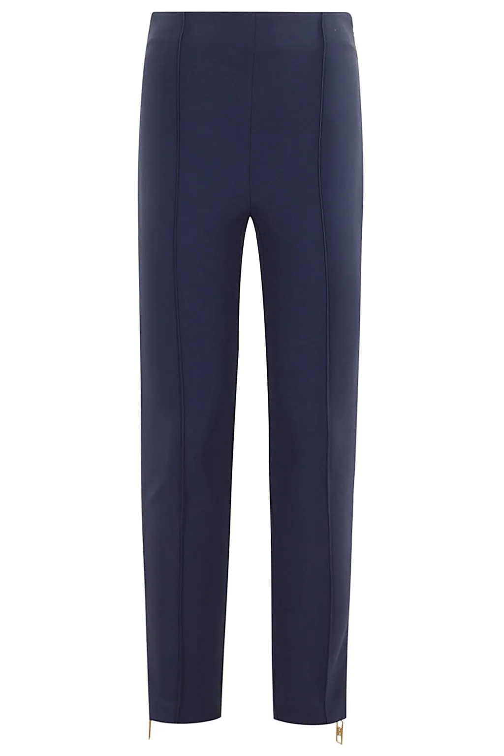 Stretch Crepe Zip-Detailed Straight Trousers