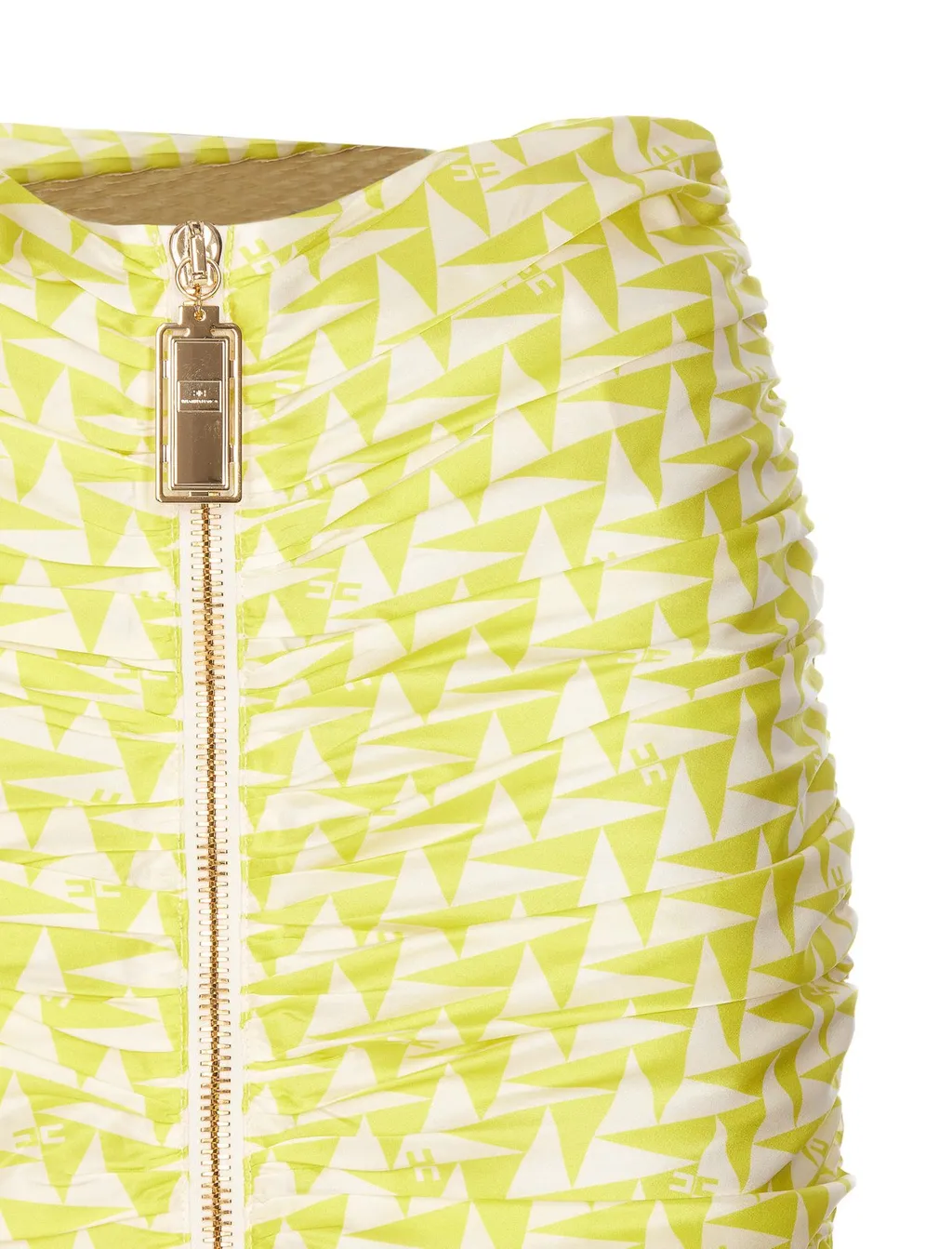 Graphic Printed Draped Mini Skirt