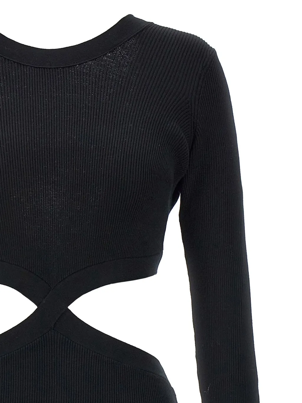 Cut-Out Detailed Ribbed Midi Dress