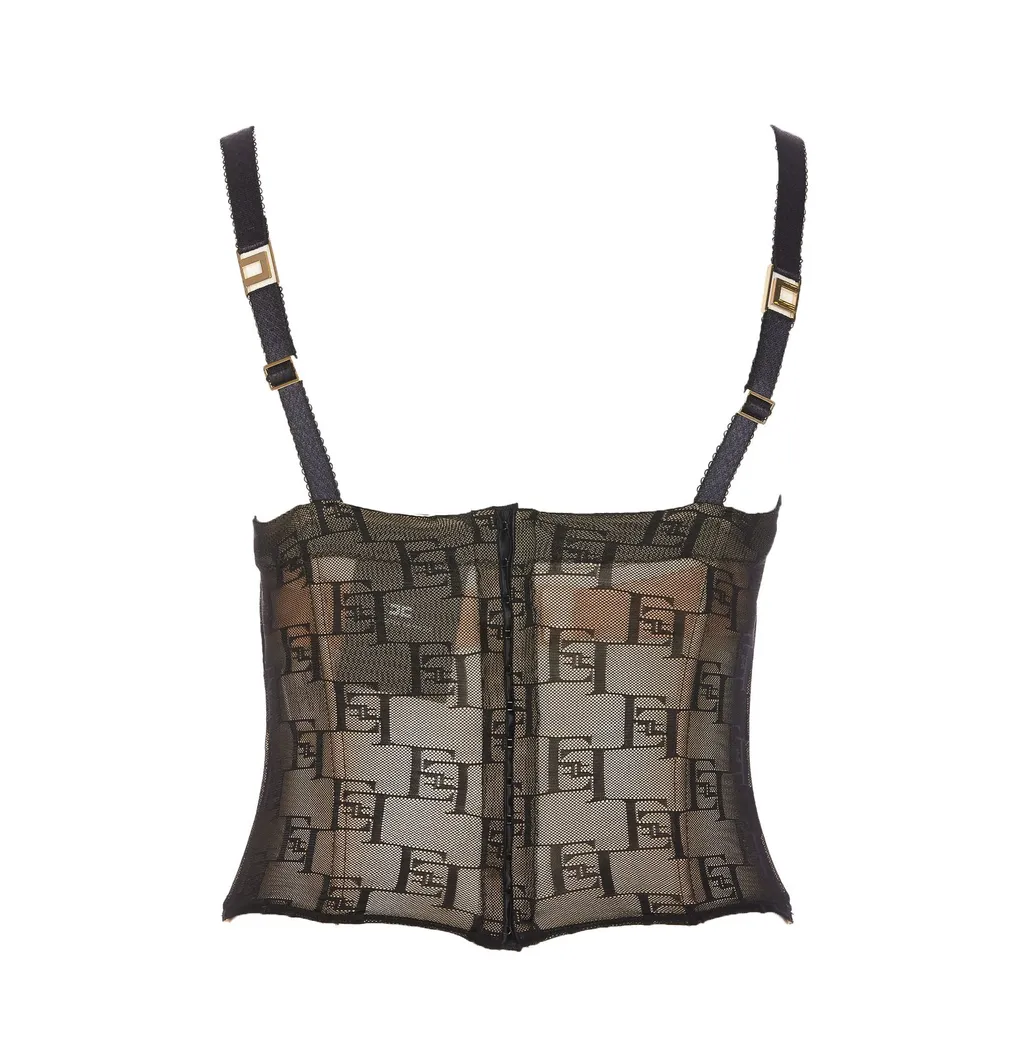 Logo Plaque Bustier Top