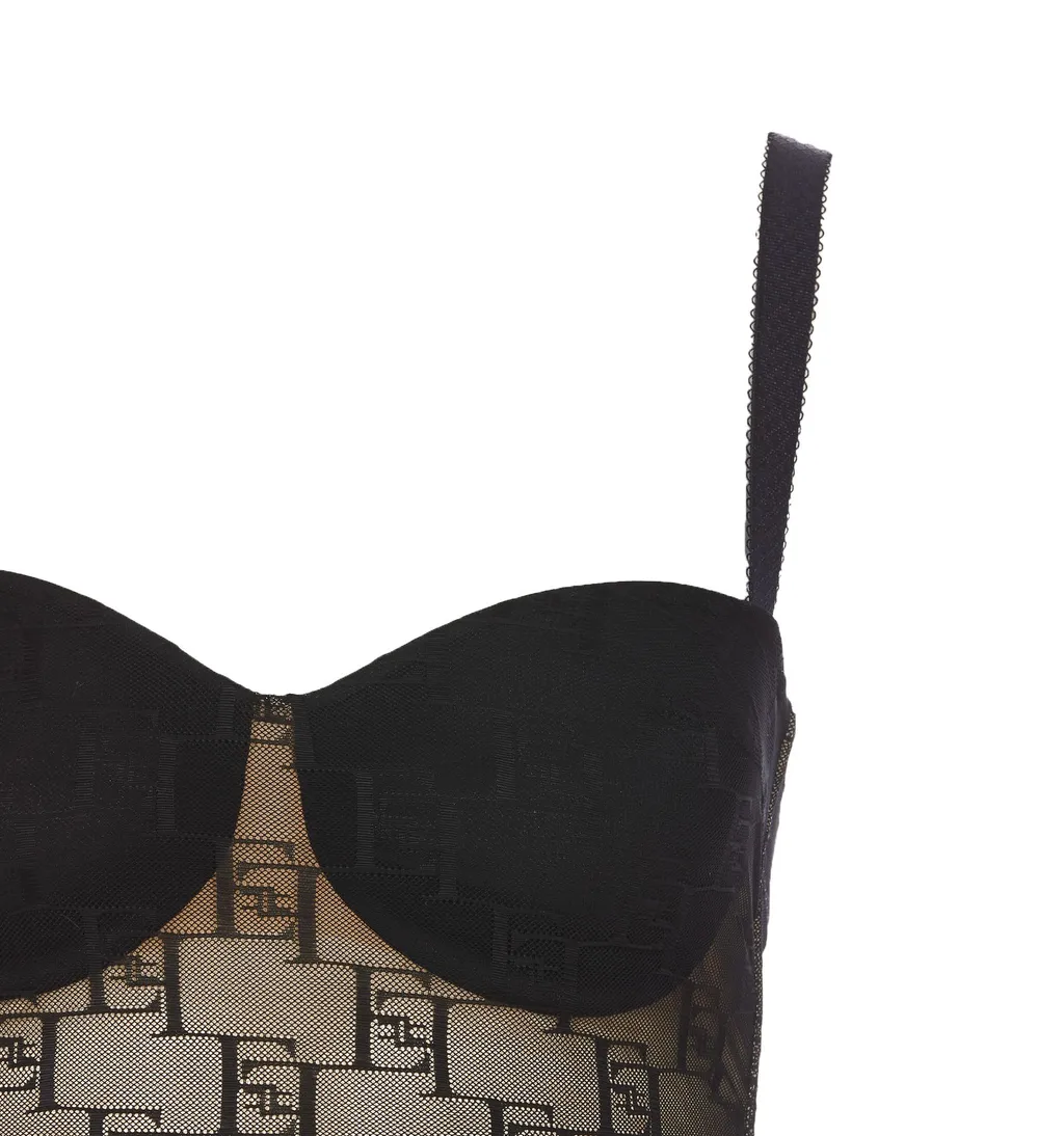 Logo Plaque Bustier Top