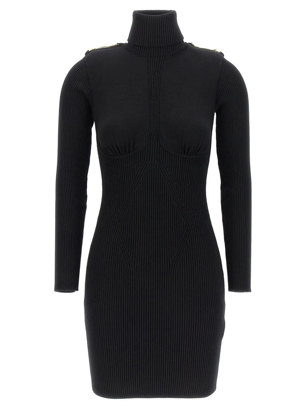 Roll-Neck Knitted Mini Dress