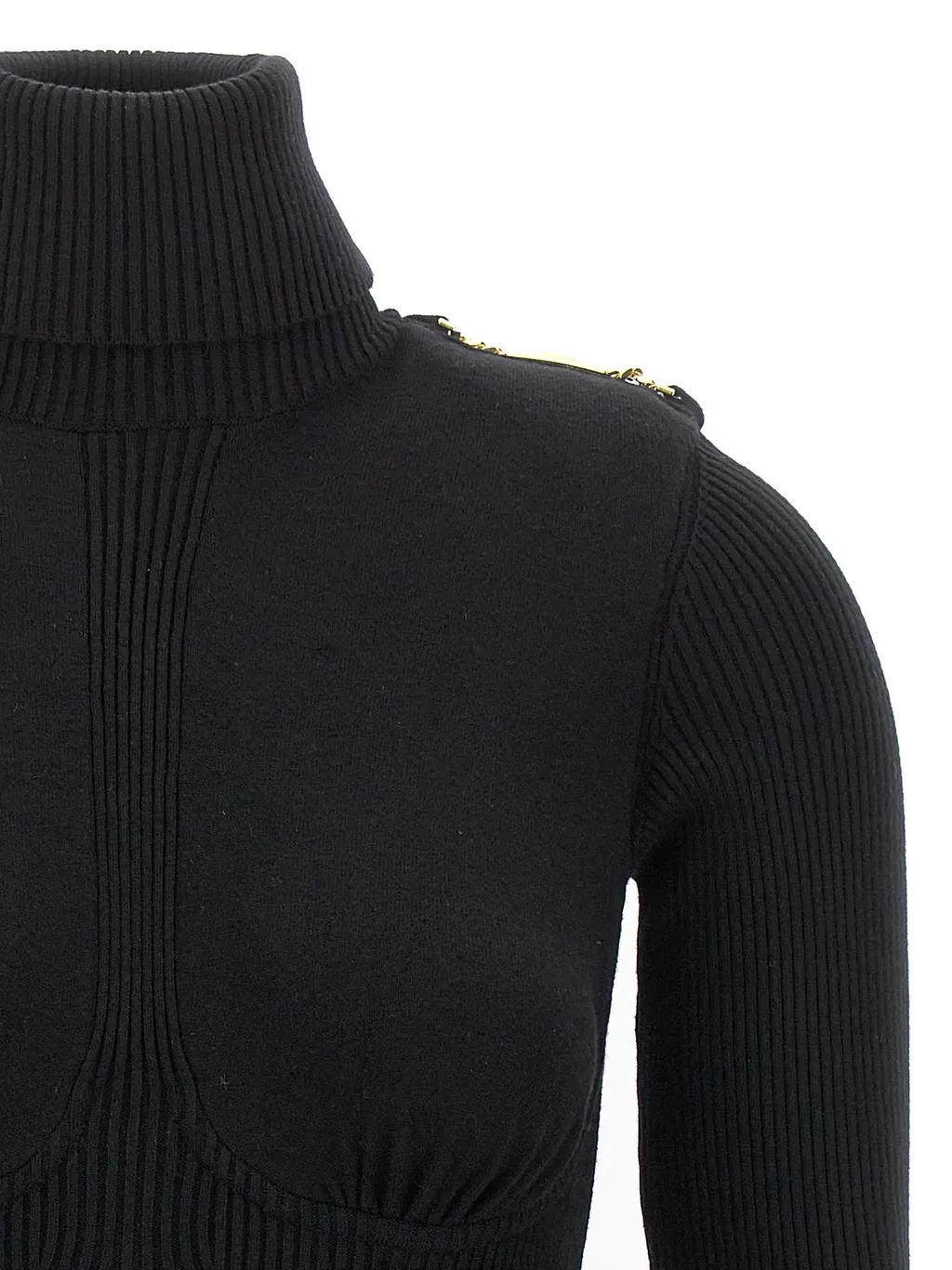 Roll-Neck Knitted Mini Dress