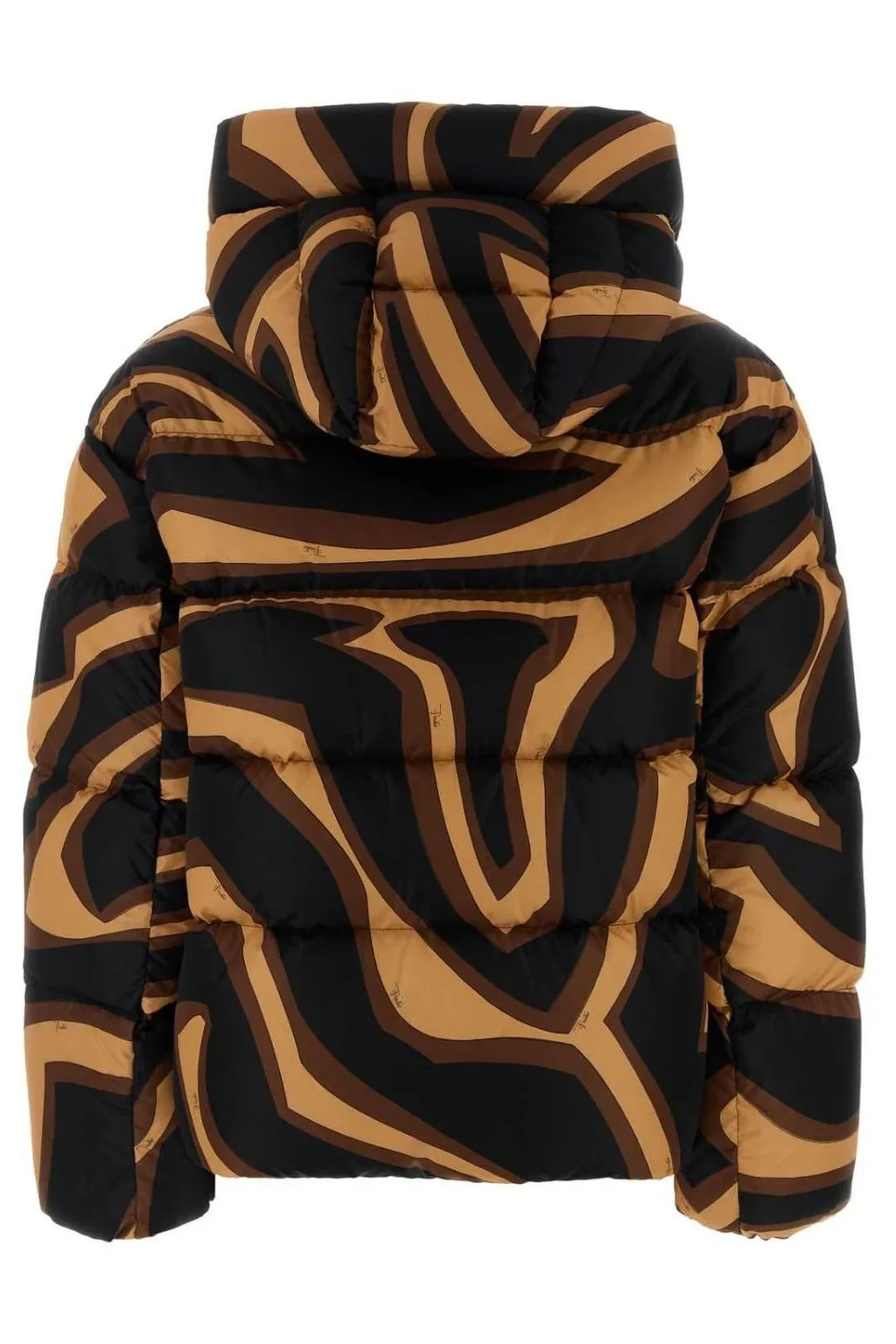 Abstract Printed Hooded Padded Jacket