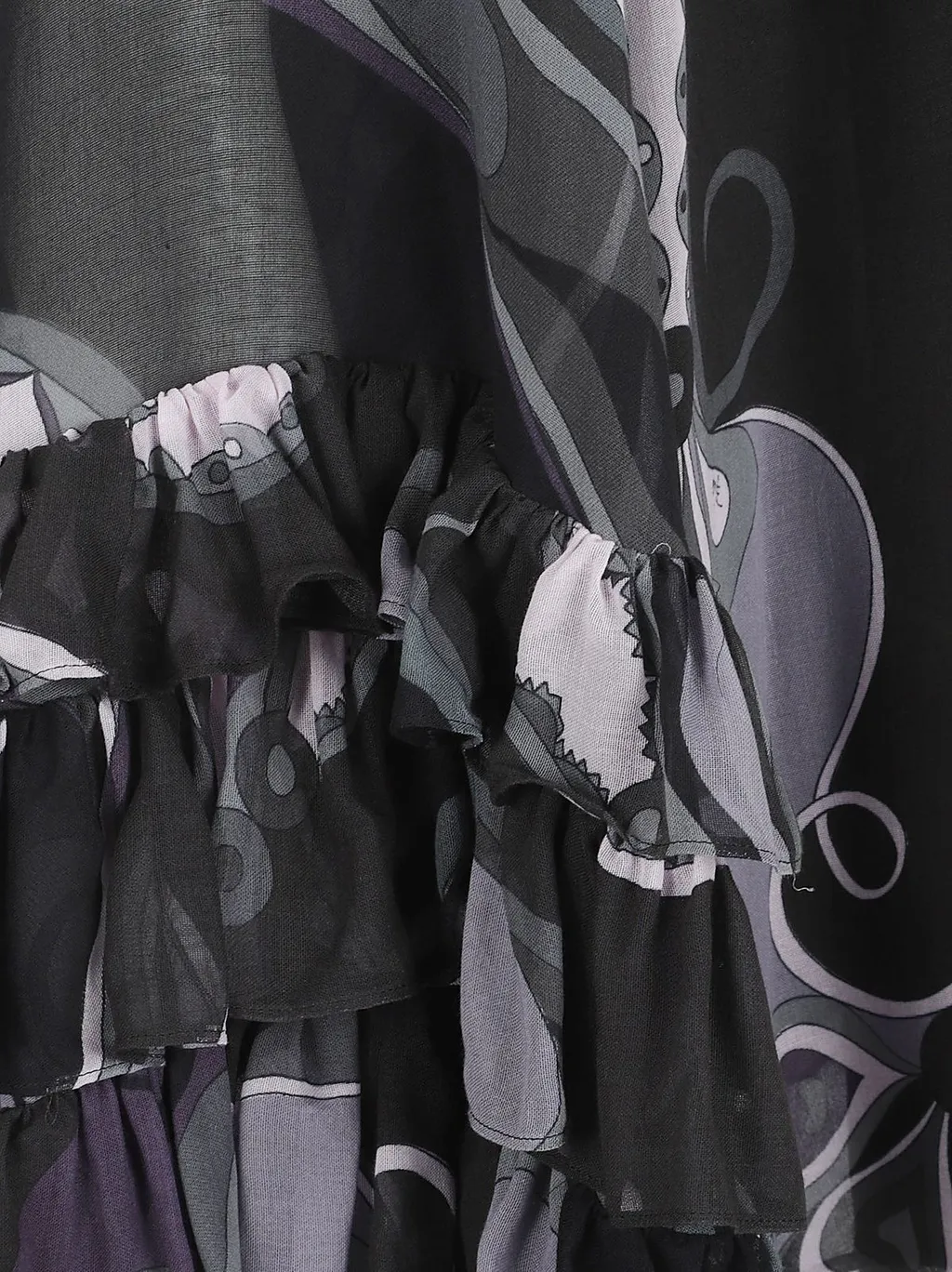 Orchidee Print Ruffled Blouse