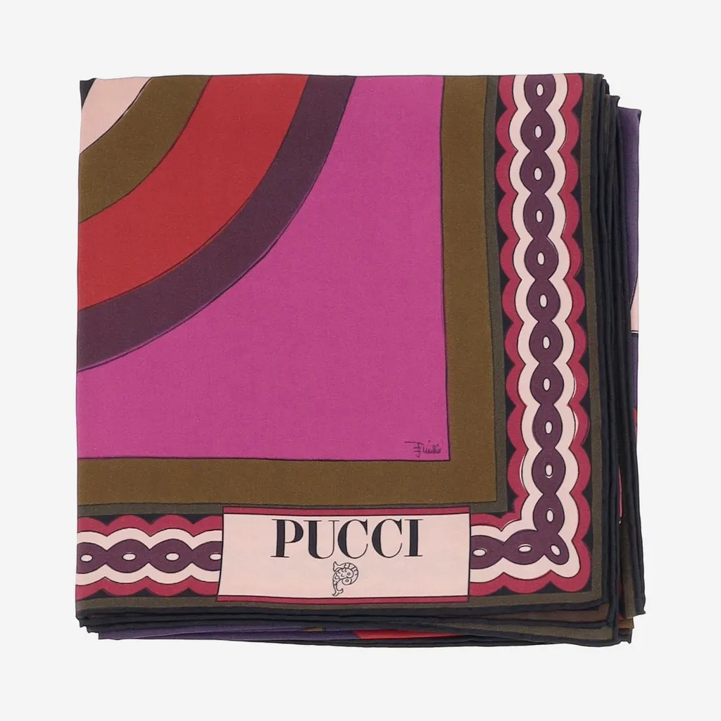 Graphic Print Silk Scarf
