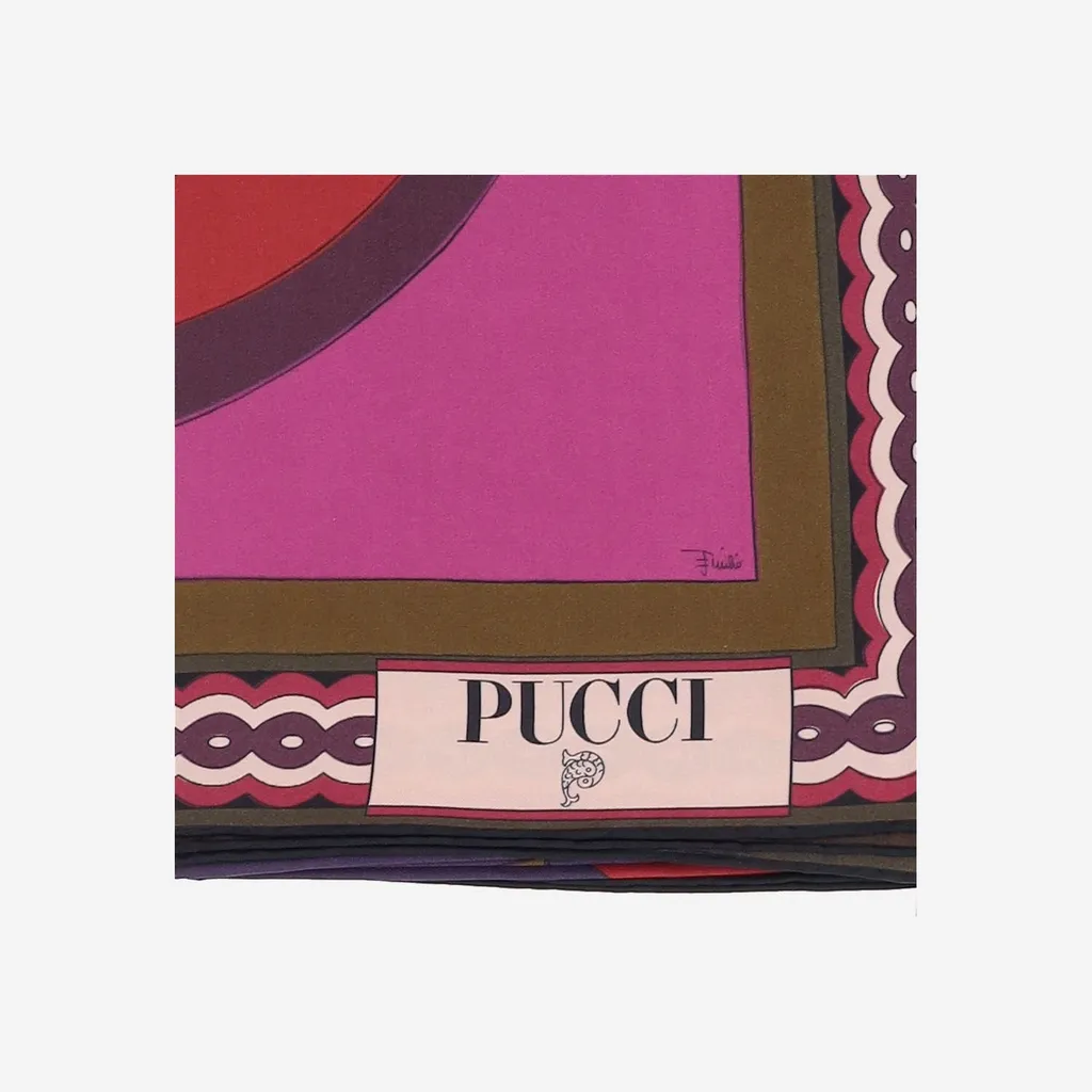 Graphic Print Silk Scarf