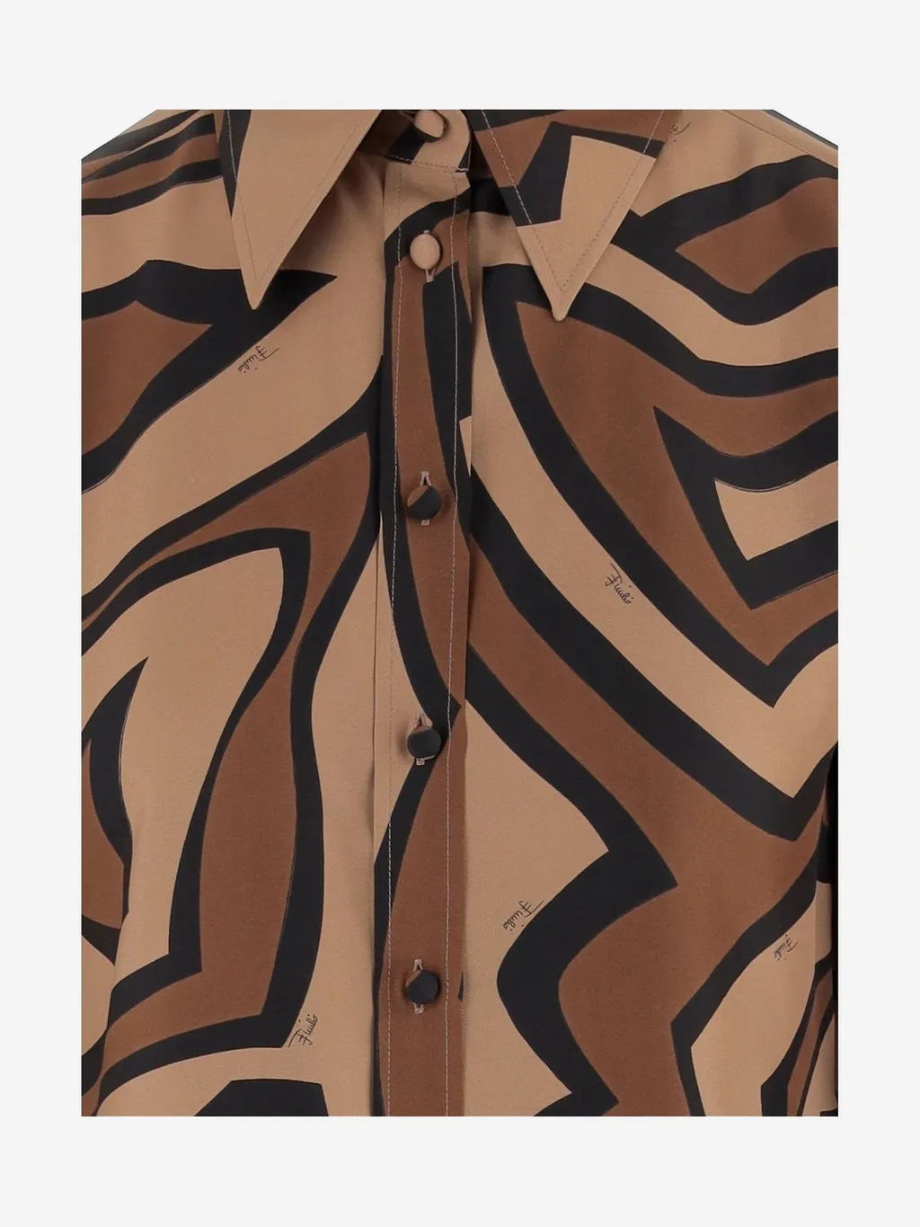 Labyrinth Print Silk Shirt