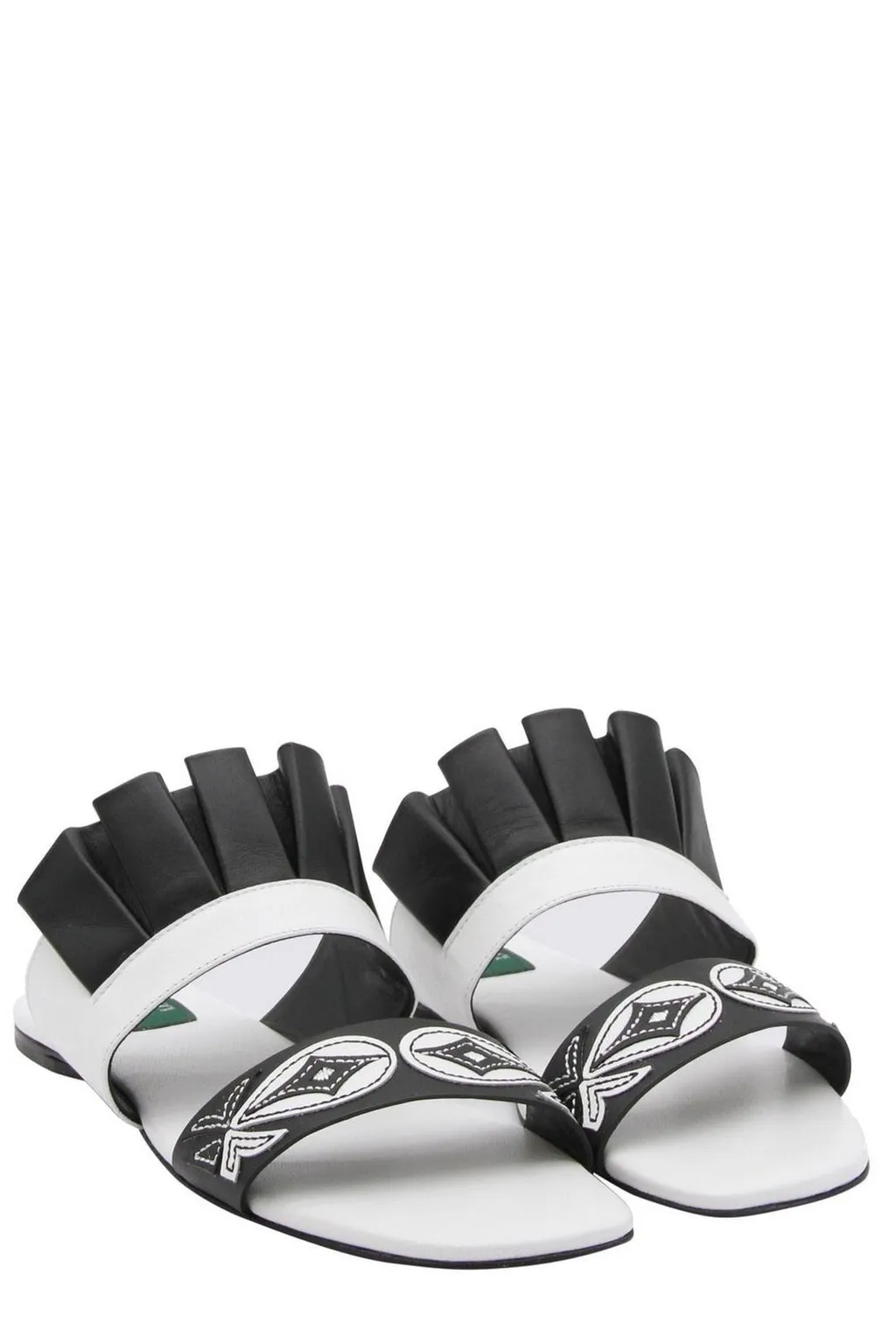 Embroidered Flared Sandals